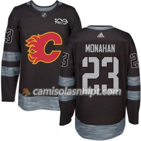 Camisola Calgary Flames Sean Monahan 23 1917-2017 100th Anniversary Adidas Preto Authentic - Homem